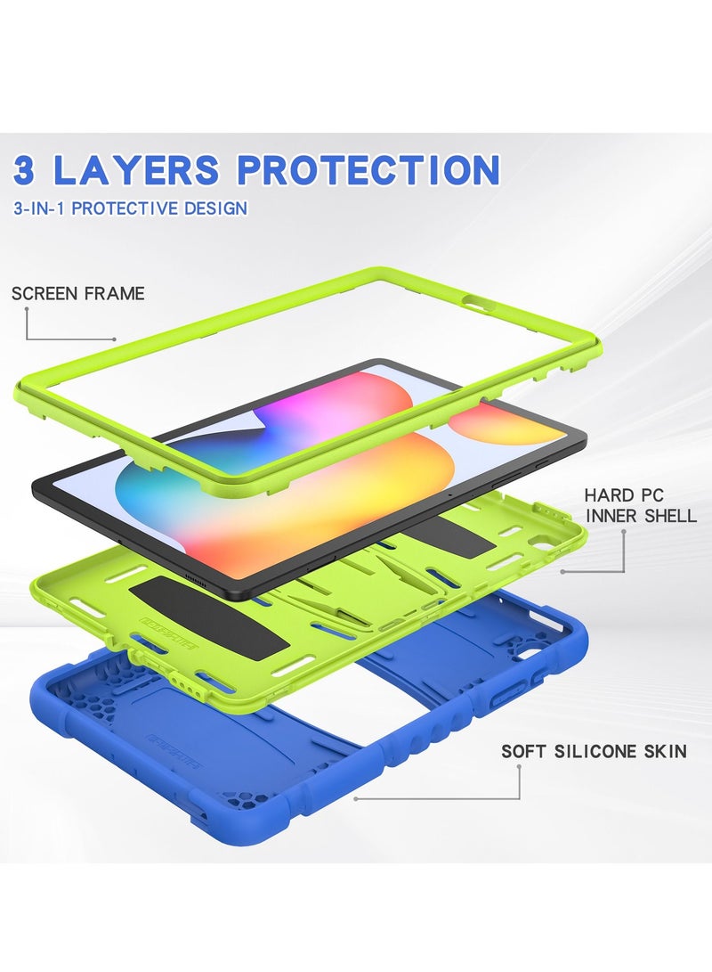 GULFLINK Gulflink Back Cover Protect Case for SAMSUNG Tab S6 Lite P610/P615 10.4inch blue and lime - Image 5