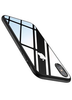 ten.tech Transparent protective cover for mobile phone iPhone XS Max, anti-shocks and scratches made of polycarbonate and flexible silicone, anti-yellowing by TenTech – Black  - Image 1