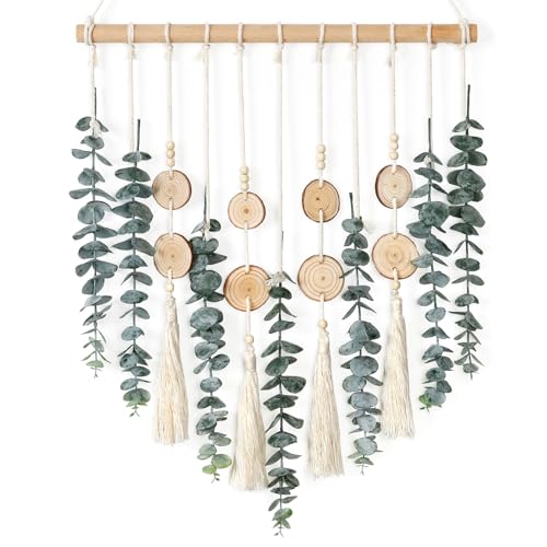 Alynsehom Artificial Eucalyptus Wall Hanging Decor Greenery Boho Chic Home Decorations Farmhouse Rustic Plants with - Image 1