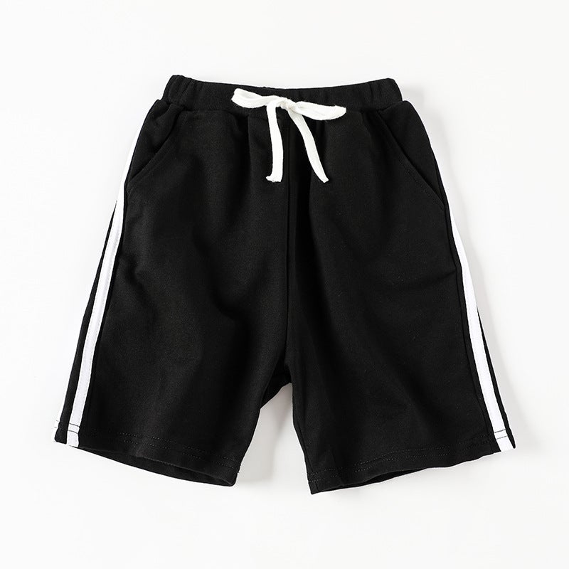 Boys' Black Shorts Children'S Sports Pants School Pants Middle Pants Girls' Pants Summer Camp Special Training Pants For Students - Image 1