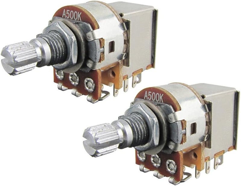 FLEOR 2pcs Push Pull Guitar Pots Short 15mm Split Shaft A500K Audio Taper Potentiometers - Image 1