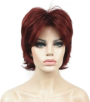 Lydell Short Layered Shaggy Full Synthetic Wig Wigs 131 Burgundy Red - Image 4
