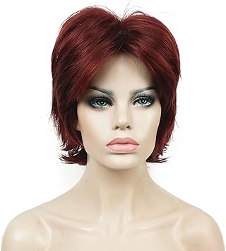 Lydell Short Layered Shaggy Full Synthetic Wig Wigs 131 Burgundy Red - Image 2