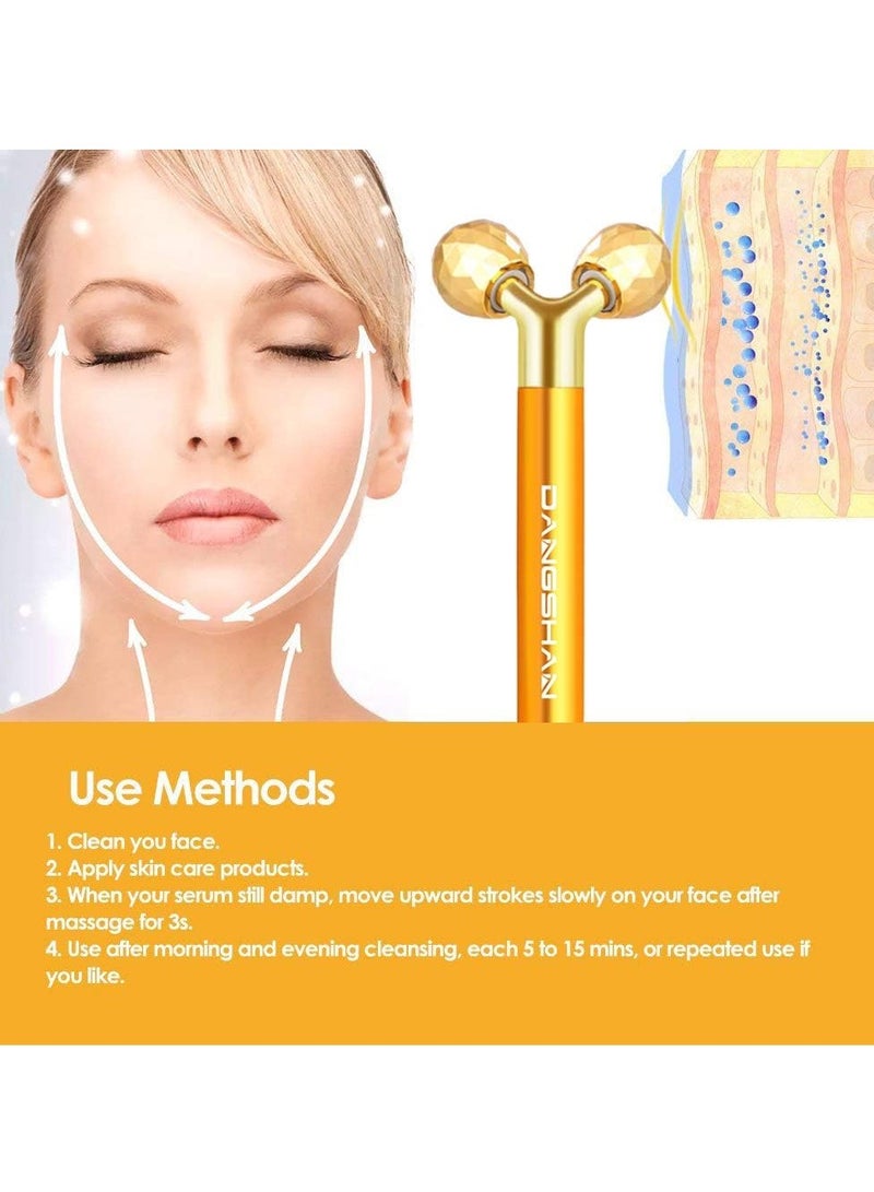 general 2-in-1 Electric Face Massager 24k Golden Facial Massager, 3D Roller and T Shape Facial Roller Massager Kit Skin Care Tools - Image 2