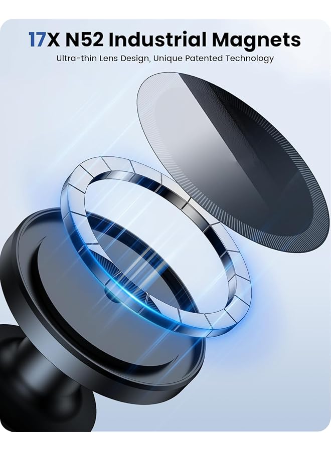 Excefore Magnetic Car Phone Holder Mount, Compatible With Magsafe Car Mount, Suitable For Iphone 15 14 13 12 Pro Max Mini & All Cell Phones - Image 3