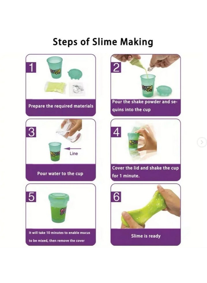 Slime Maker DIY Glitter Slime Making, Polymer Clay Powder, Add Water, Shake Putty - Image 2