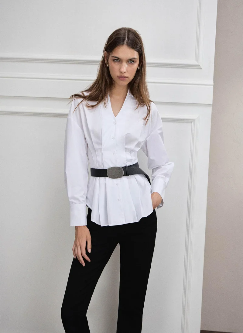 Lichi  Shirt with large pleats at the waist for Women | Best Price UAE