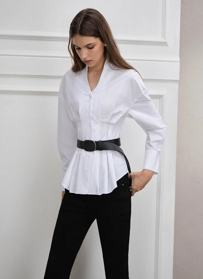Lichi  Shirt with large pleats at the waist for Women | Best Price UAE