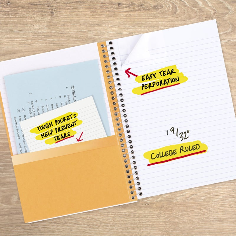 Five Star Spiral Notebook, 2 Subject, College Ruled Paper, 6" x 9-1/2", 80 Sheets, Fights Ink Bleed, Water Resistant Cover, Seaglass Green (840029CH1-ECM) - Image 4