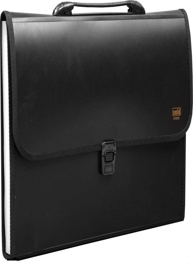سولو حقيبة SOLO قابلة للتوسيع بحجم FC - إغلاق بزر وإبزيم مع مقبض أنيق | 12 جيبًا كبيرًا قابلًا للتوسيع مع علامات فهرسة قابلة للإدخال | | هيكل قوي ومتين | تنظيم المستندات للمنزل والمكتب - Image 1
