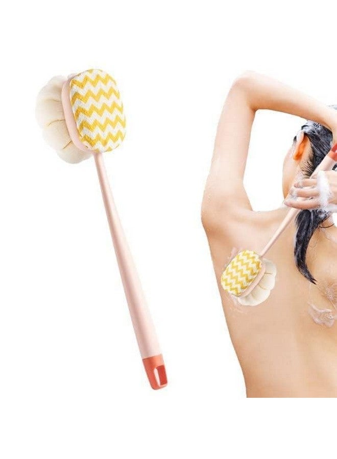 LOCANS Back Scrubber Shower Brush, Bath Brush Long Handle for Shower, Back Scrubber for Shower with Loofah and Exfoliating Mitt, Shower Brush for Bath Dry Brush, Body Brush for Men Women (M, 1, count) - Image 4