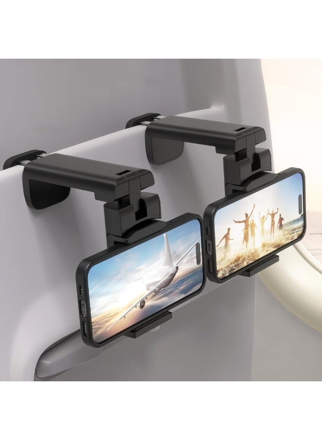 [2 Pack] Flight Airplane Phone Holder Mount. Hands Free Viewing With Multi-Directional Dual 360 Degree Rotation. Pocket Size Must Have Airplane Travel Essential Accessory F - Image 1