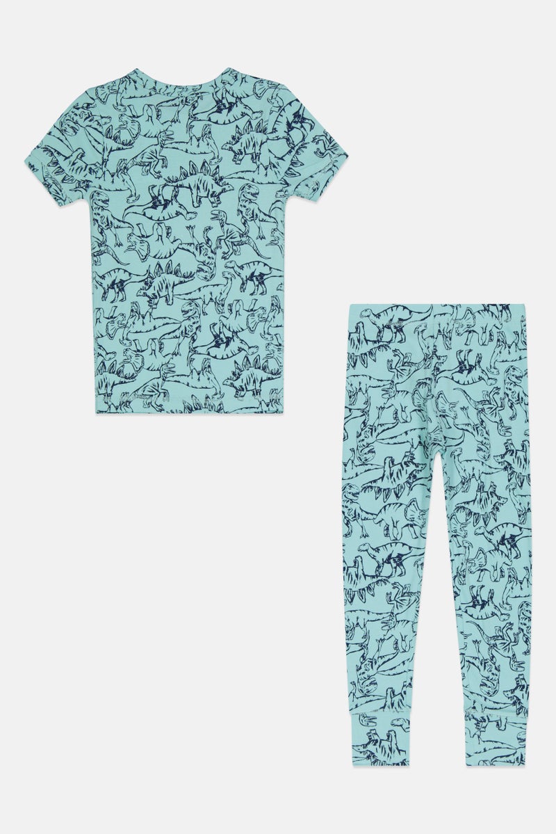 GAP Kids Boy 2 Piece Short Sleeves Allover Print T-Shirt And Pants Set, Multicolor - Image 2