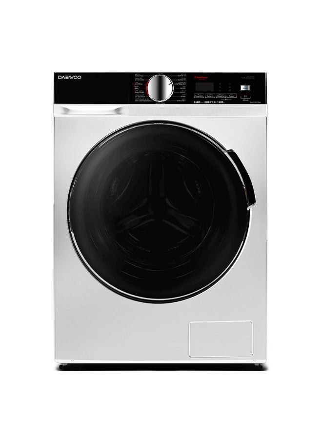 دايو غسالة دايو تحميل أمامي – 8 كجم غسيل – 15 برنامج – أبيض – DW-F0871WH - Image 1