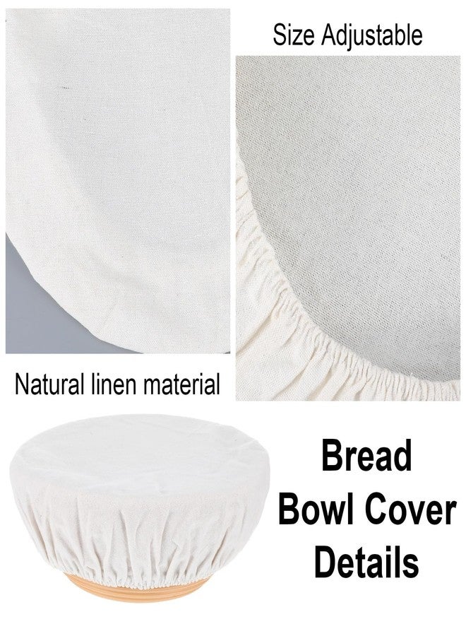 WJIAAA Reusable Linen Bowl Covers, 5Pcs 12/10/8/6/4 Inch Banneton Liner, Elastic Food Storage Covers for Bread Proofing, Sourdough Cover for Proofing, Bread Basket Liner Long-Freshness, Lids Storage - Image 3