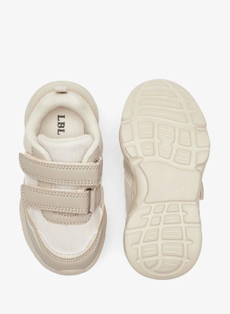 LBL by Shoexpress BEIGE Mesh Textured Sneakers with Hook and Loop Closure for Men | Best Price UAE