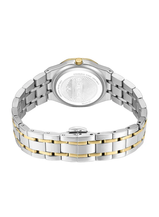 POLICE Women's Moonlight Women's 32mm Gold-Plated Watch with Champagne Mother-of-Pearl Dial & 316L Stainless Steel 5-Link Bracelet