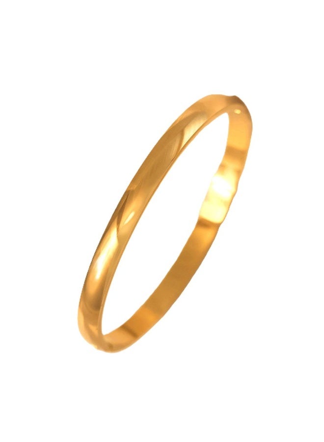 AMETOER Women's 18K Gold-Plated Stainless Steel Bracelet – High-End Non-Fading Polished Clasp Jewelry 6mm width - Image 1
