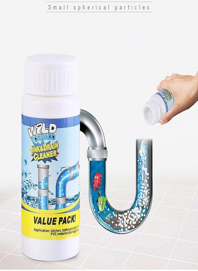 KIRMIT Powerful Sink & Drain Blockage Cleaner Powder Cleaning Tool,Clog, Automatic Toilet Blockage Cleaner, Unclogs Pipe Dredging Agent Sink |for Kitchen Toilet (Pack of 2, 220Gm) - Image 5