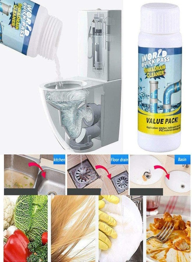 KIRMIT Powerful Sink & Drain Blockage Cleaner Powder Cleaning Tool,Clog, Automatic Toilet Blockage Cleaner, Unclogs Pipe Dredging Agent Sink |for Kitchen Toilet (Pack of 2, 220Gm) - Image 2