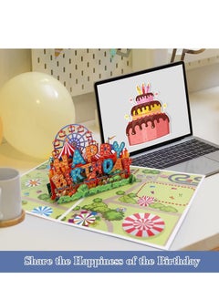 KASTWAVE Birthday Card Pop Up 3D Happy Birthday Card Handmade Birthday Greeting Popup Card with Envelope and Message Tag for Birthday Kids Women and Men  - Image 4