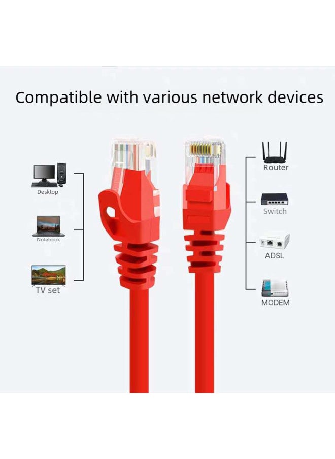 Generic 8-core Six-class High-speed Network Jumper Home Computer Line Router Line Monitoring Line High Toughness Network Line Manufacturers Wholesale-Color:Red-Line Length:3M  - Image 4