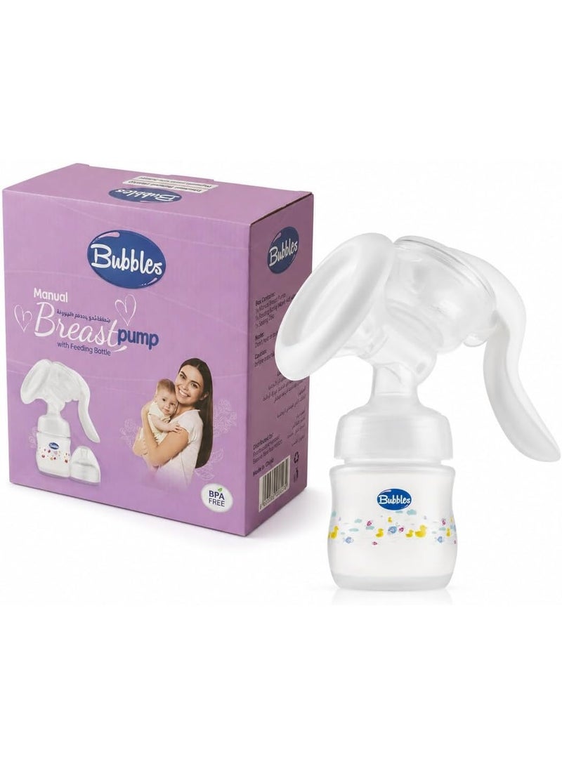 Bubbles Natural  Breast Pump – 150 Ml (White) - Image 1