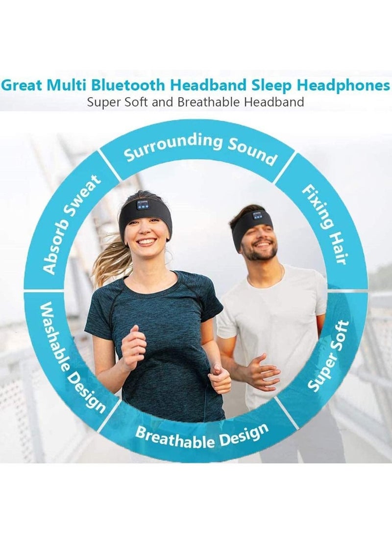 Sleep Headphones Bluetooth Headband,Upgrage Soft Sleeping Wireless Music Sport Headbands, Long Time Play Headsets with Built in Speakers  for Workout, Running, Yoga - Image 4