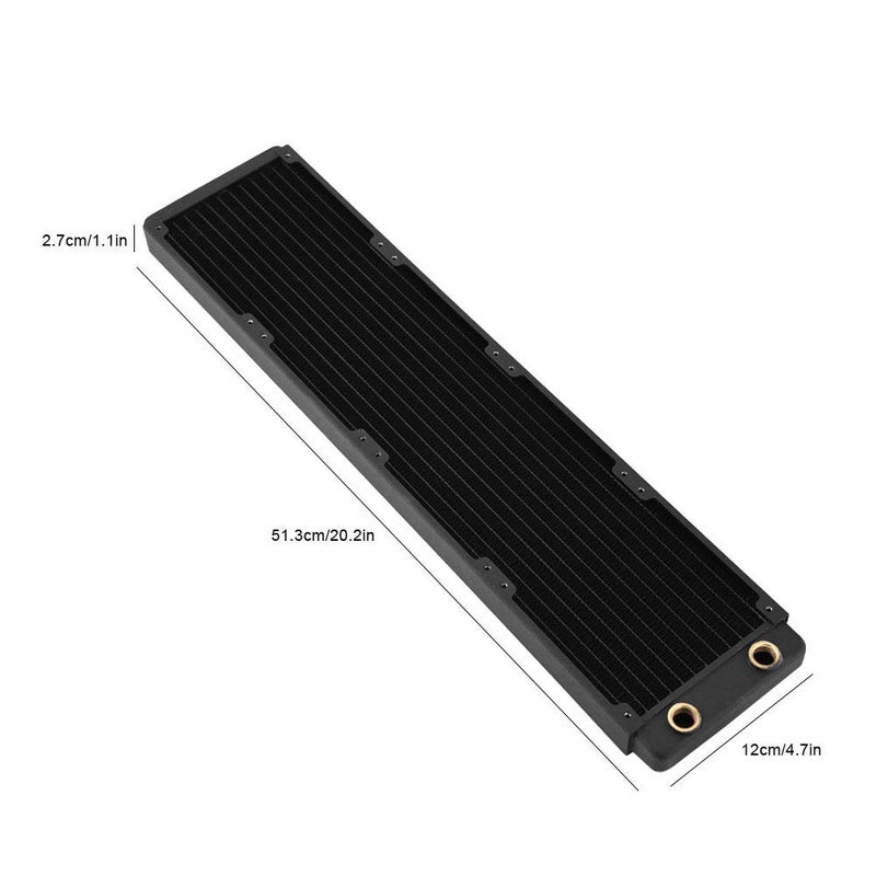 Copper Radiator Heat Sink, Water Cooling Radiator Liquid Heat Exchanger with G1/4 Port for Computer PC, 3D Printer, LED and Beauty Equipment, High Performance Low Noise (480mm) - Image 5