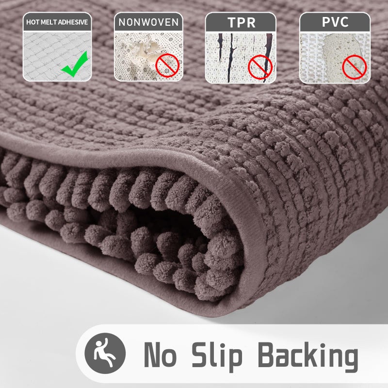 Yimobra Original Luxury Chenille Bath Mat  36.2 x 24 Inches  Soft Shaggy and Comfortable  Large Size  Super Absorbent and Thick  Non-Slip  Machine Washable  Perfect for Bathroom  Mauve - Image 4