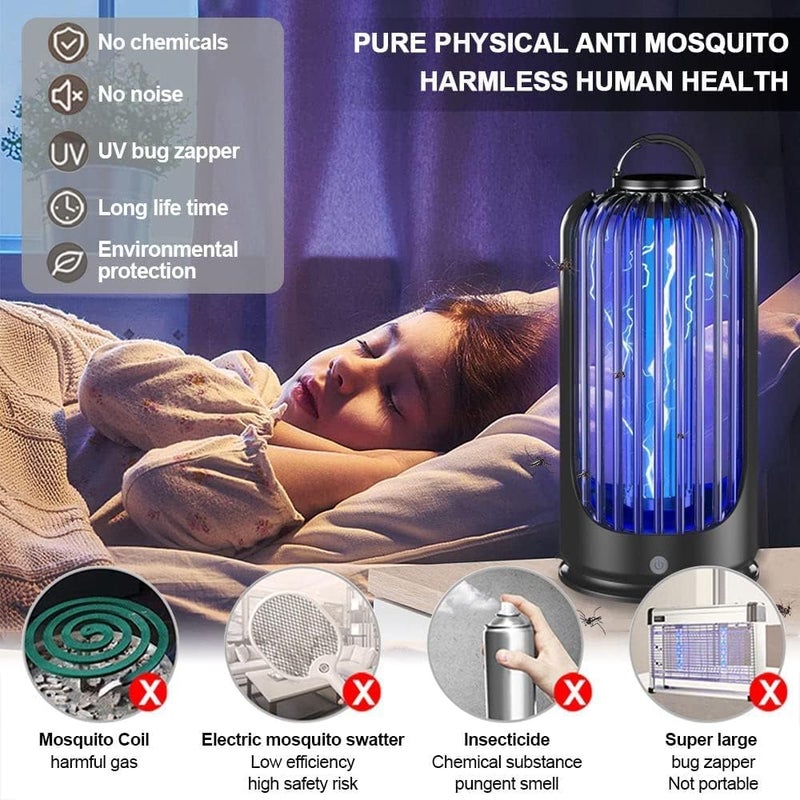 FUIN Bug Zapper Indoor Outdoor, UV Light Mosquito Zapper Killer, Insect Killer IP65 Waterproof Mosquito Trap Lamp, Pest Control Insect Fly Trap Equipped 60inch USB Cable for Home, Patio, Backyard, Camping - Image 5