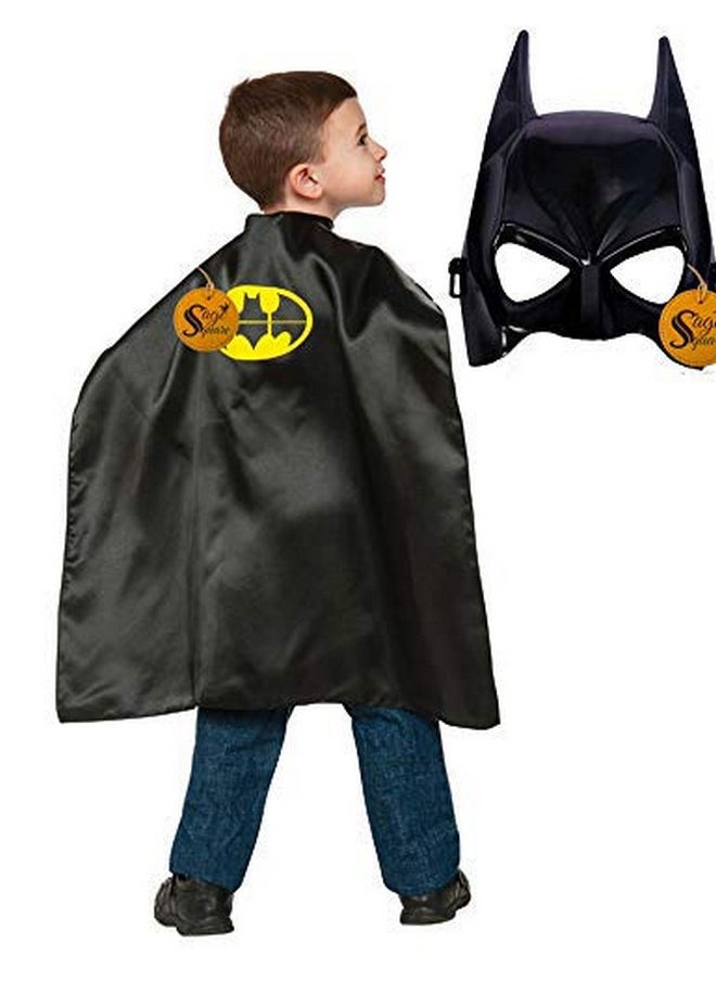 Sage Square Sage Square "Bat-Man Mask & Cape For Costume Parties, Cosplay, Birthday Parties & Dress-Up (Combo) Black,Satin material  - Image 1