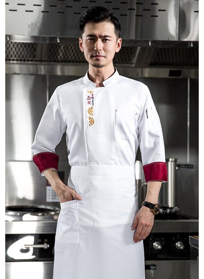 NIBEMINENT Breathable Chef Jacket Hotel Costume  Men Women Restaurant Kitchen Cook Clothes Waiter Uniform Chef Shirt - Image 1