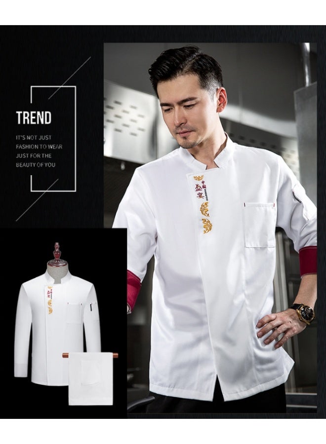 NIBEMINENT Breathable Chef Jacket Hotel Costume  Men Women Restaurant Kitchen Cook Clothes Waiter Uniform Chef Shirt - Image 3