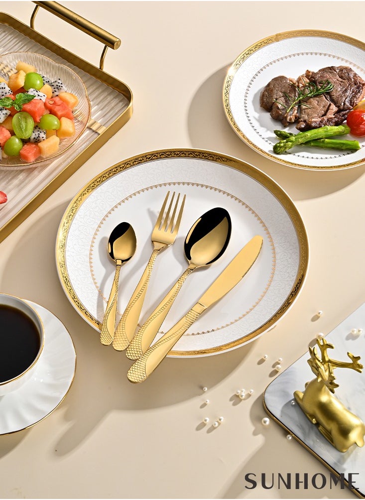 SUNHOME 24-Piece Stainless Steel Cutlery Set Gold - pzsku/Z8AE6EE9BF544AC869A3BZ/45/_/1723260471/b9f717e1-ddbd-4f44-8844-85a6c37446a6