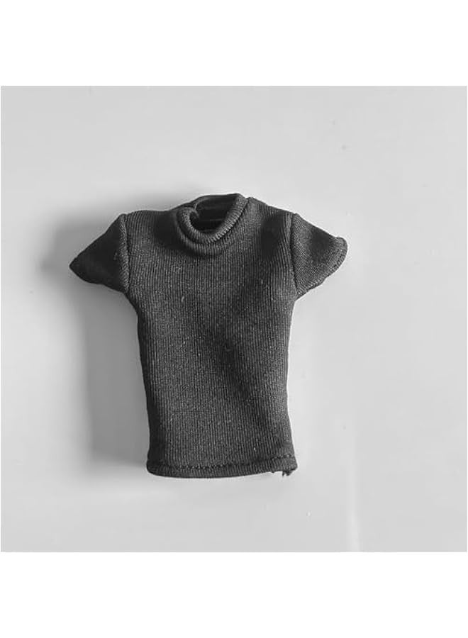 1/12 Scale T Shirt 6'' Action Figure Model Short Sleeve 1/12 Scale, black, Length:5.1cm - Image 3