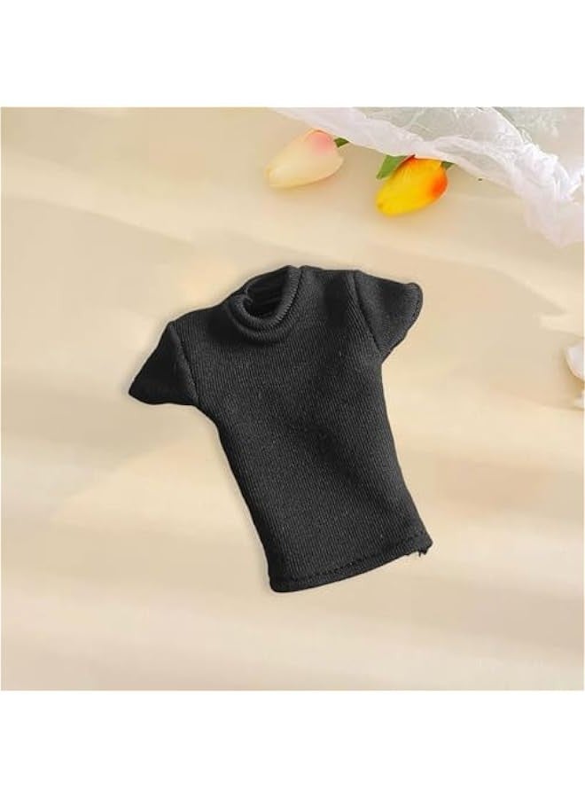 1/12 Scale T Shirt 6'' Action Figure Model Short Sleeve 1/12 Scale, black, Length:5.1cm - Image 5