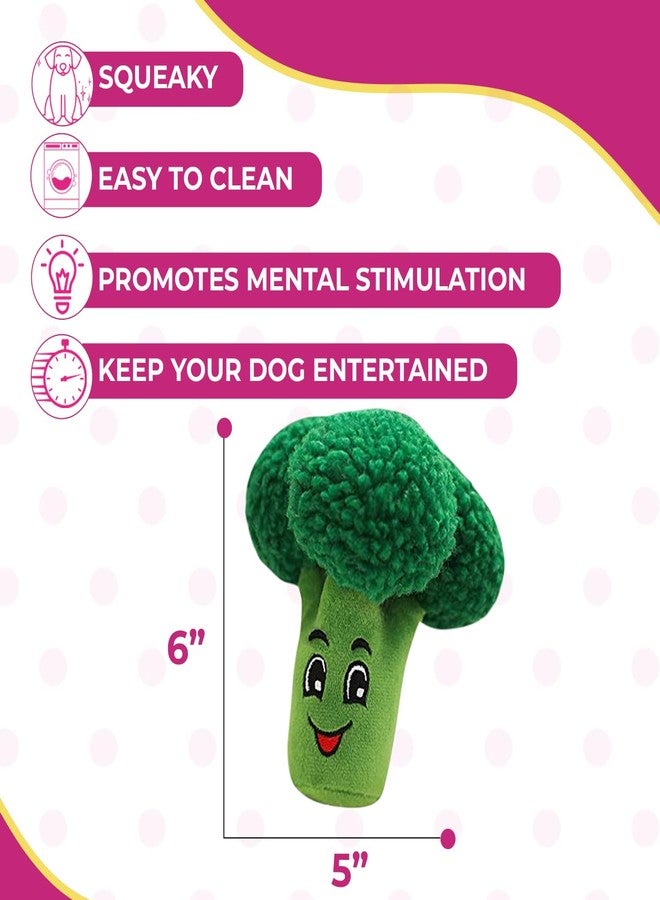 Glow Pups Dog Toys, 2 Pack Plush Puppy Toys with Squeaker, Durable Carrot and Broccoli Food Shaped Dog Toys for Medium Dogs, Promotes Mental Stimulation, Relieves Stress - Peach - Image 4