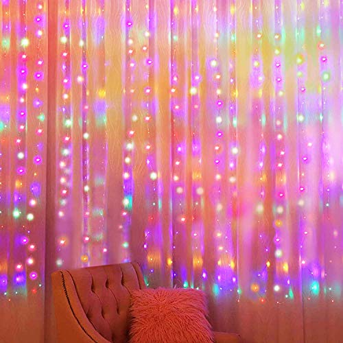 XERGY Window Curtain String Light 300 LED 8 Lighting Modes Fairy Lights Remote Control USB Powered Waterproof Lights for Bedroom Party Wedding Home Wall Decorations (Multi Color) - Image 2