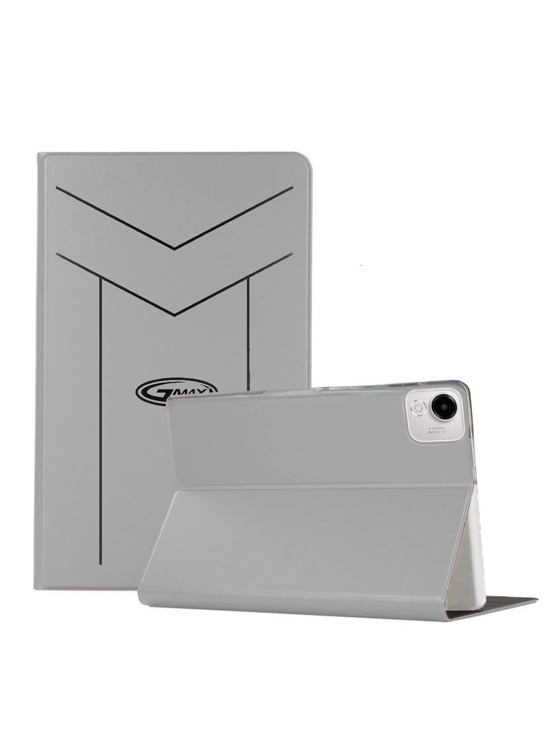 جيماكس غطاء حقيبة مغلقة مغناطيسياً من الجلد PU لجهاز Honor Pad X9a 11.5 4G 2025 - رمادي - Image 1