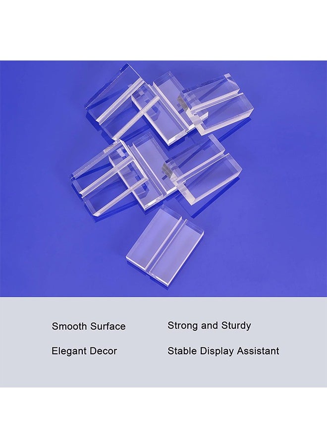 Fanski 16-Piece Acrylic Stand Transparent Position Card Holder, 50*30*10mm Acrylic Sign Holder, Table Number Holder Card Display Stand, Suitable For Postcard Photo Wedding Party Event Office Business Meeting  - Image 3