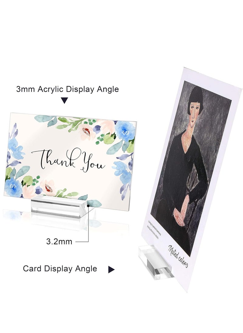 Fanski 16-Piece Acrylic Stand Transparent Position Card Holder, 50*30*10mm Acrylic Sign Holder, Table Number Holder Card Display Stand, Suitable For Postcard Photo Wedding Party Event Office Business Meeting  - Image 4