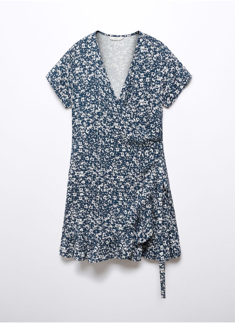 MANGO - Kids Ruffled Print Dress - Image 1
