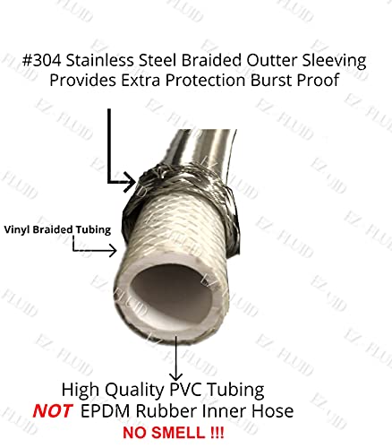 EZ-Fluid (1) 20" Water Supply Line,1/2" Fip x 1/2" Fip LF,Brass Nuts,Universal Stainless Steel Braided Faucet Water Supply Line Connector,Water Supply Hose Connector Lines For Kitchen,Bathroom - Image 2