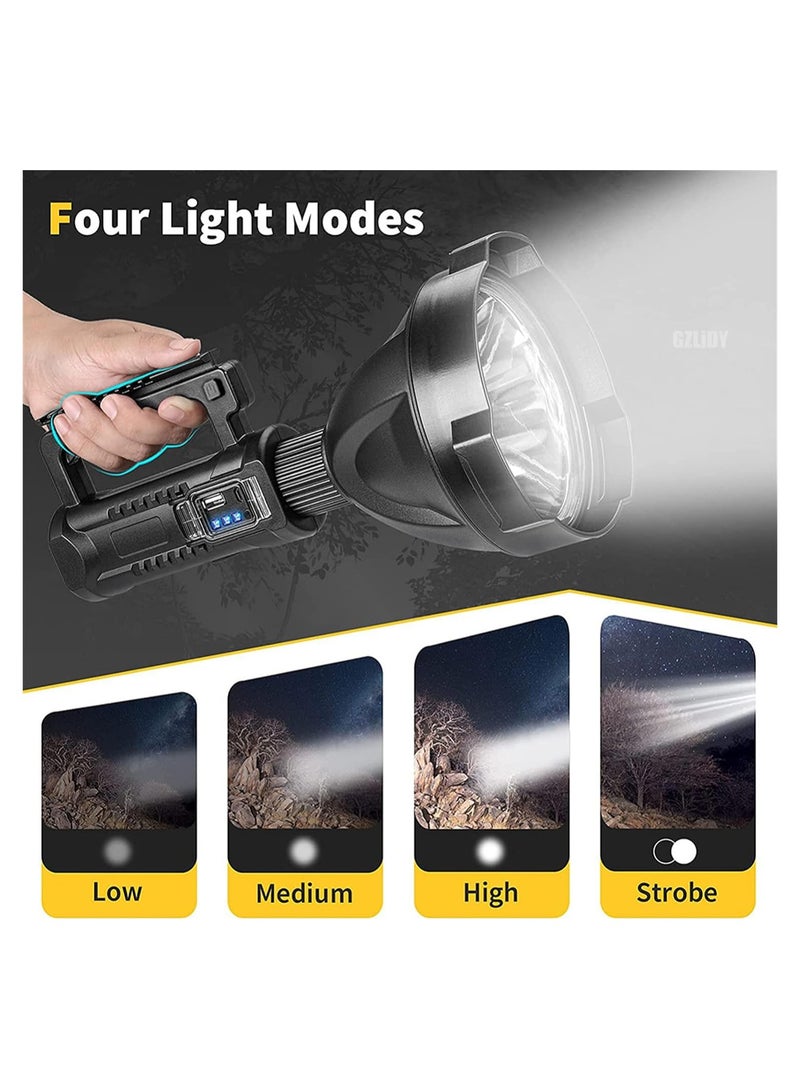 SYOSI Rechargeable Spotlight Flashlights High Lumens Super Bright LED Searchlight Flashlight Waterproof 4 Modes Handheld Spotlight  with Tripod for Emergencies Fishing Hiking Camping  - Image 2