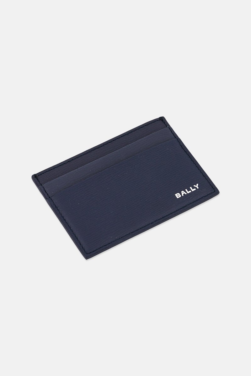 BALLY Men Brand Logo Card Holder, Navy - Image 3