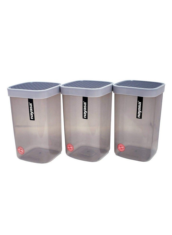 Nayasa Fusion 1 Litre BPA Free Food Grade Airtight Kitchen Storage Stackable Containers - Set of 12 | Grey - Image 3