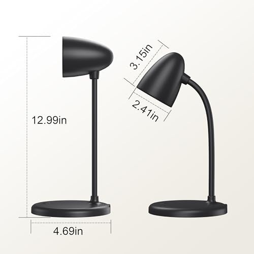 RORENSE LED Desk Lamp for Home Office,3 Light Colors,Table Lamp,Dimmable Reading Light for Bedside Small Desk Lamp for College Dorm Room,Bedroom Desk Light,Black - Image 2