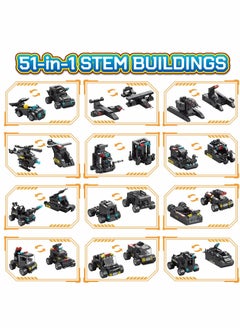 SYOSI طقم بناء روبوت 51 في 1 للأطفال ألعاب بناء STEM مجموعة بناء للأولاد 8-12 مشاريع هندسية STEM كتل بناء هدايا للأولاد أطفال في السن  - Image 3