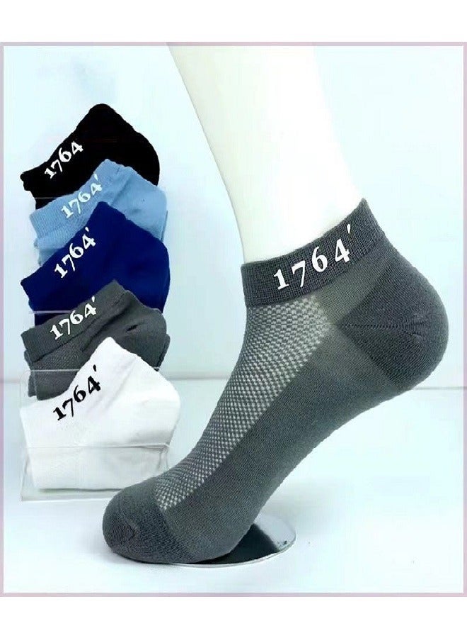 Men's Breathable Mesh Cotton Ankle Socks - 5 Pairs, Lightweight and Comfortable for Spring, Summer, and Fall - Image 4